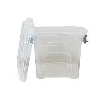 Пищевый контейнер из пластика 8Л с крышкой JUMBO, квадратный, прозрачный SNMZ