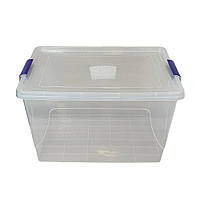 Компактный пищевой контейнер прямоугольный JUMBO 30 Л с крышкой пластик, прозрачный SNMZ