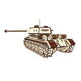 "Танк Т-34", дерев'яний конструктор, 391 деталь, 3D-пазл, фото 3