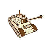 "Танк Т-34", дерев'яний конструктор, 391 деталь, 3D-пазл, фото 4