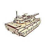 Дерев'яний конструктор 3D-пазл "Танк Leopard", 195 деталей, розвиваючі іграшки, фото 4