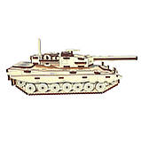 Дерев'яний конструктор 3D-пазл "Танк Leopard", 195 деталей, розвиваючі іграшки, фото 5