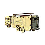 "Пожежне авто", дерев'яний конструктор, 202 деталі, 3D-пазл, фото 2