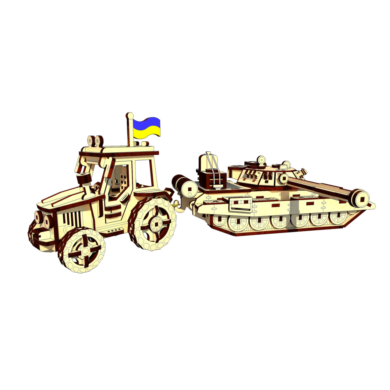 "Український фермер", дерев'яний конструктор, 311 деталей, 3D-пазл, фото 1