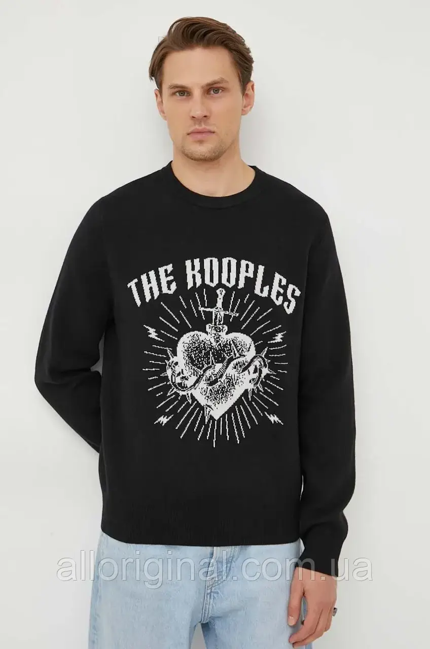 AllOriginal com ua Светр з домішкою вовни The Kooples чоловічий колір чорний РОЗМІРИ ЗАПИТУЙТЕ, фото 1