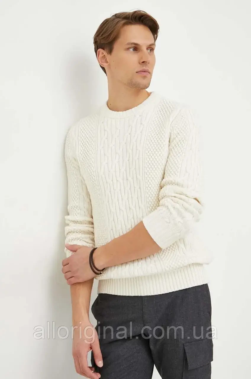 AllOriginal com ua Светр з домішкою вовни Michael Kors чоловічий колір бежевий РОЗМІРИ ЗАПИТУЙТЕ, фото 1