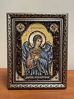 Ангел Хранитель ікона бурштинова на замовлення 20х30 см