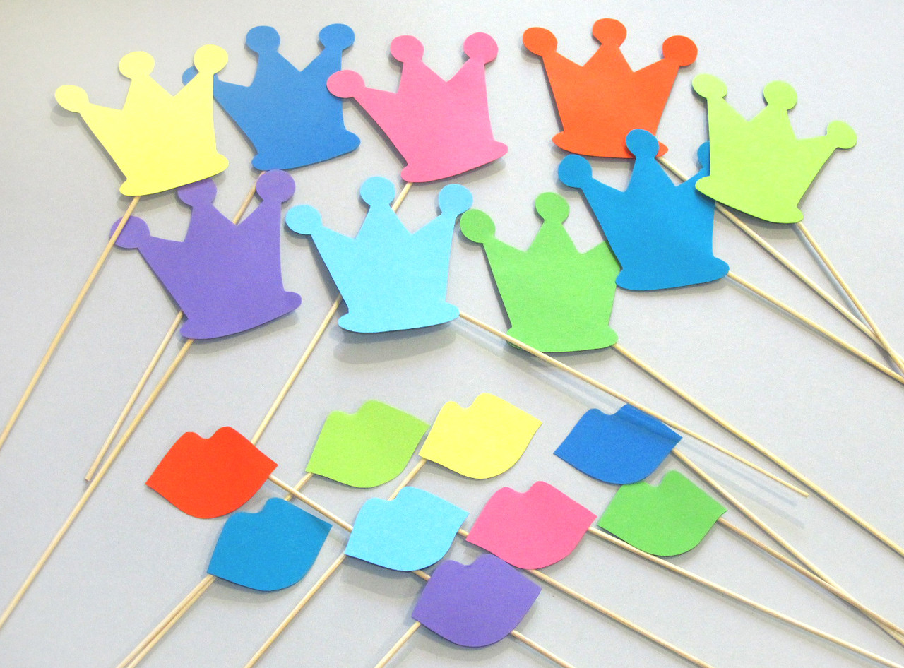 🔥 ФотоБум! Яркий Мини-набор бутафории на Свадьбу Короны и Губы, 18 Предметов