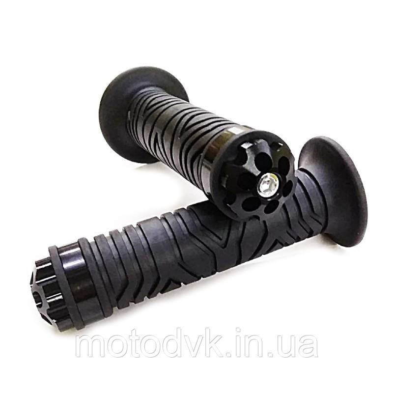 Ручки керма 22 мм гумові з тягарцями, чорні (к-т 2 штуки)