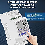 Лічильник електроенергії Taxnele двоспрямований на Din рейку, фото 3