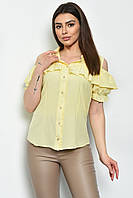 Блуза женская однотонная лимонного цвета р.L 169967S