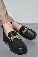 Туфли-лоферы женские черного цвета 171070S