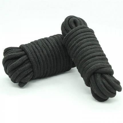 Мотузка для Шибарі, бавовна, 10 м, чорна, фото 2