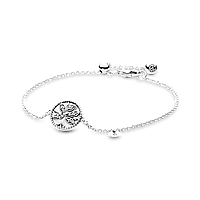 Серебряный браслет-цепочка Pandora Moments с регулируемой застежкой Древо жизни 597776CZ