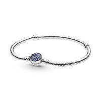 Серебряный браслет Pandora Блестящий синий диск 599288C01 20