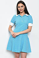Сукня жіноча в горошок блакитного кольору 170634L