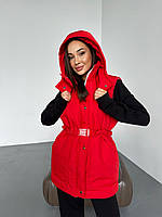 Женский теплый спортивный костюм с жилеткой Vizavi утепленный костюм тройка на флисе худи штаны и жилетка