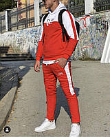Спортивный костюм мужской двунитка Vizavi бело-красный
