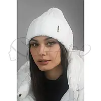 Шапка женская полушерстяная мягкая с отворотом утепленная полоской флиса молодежная шапочка Лерида Braxton