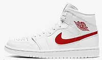 Nike Air Jordan 1 Mid WMNS "White/Red"