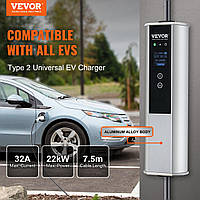 VEVOR Тип 2 EV зарядный кабель для электромобиля 32A зарядное устройство с CEE 32 вилка Wallbox 7.36kW