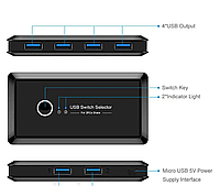 Коммутаторы консолей (KVM) Switch Box 4 in 2 KVM свитч переключатель, 4 в 2 (Коммутаторы usb)