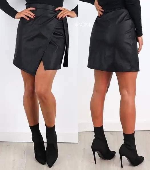 Жіноча спідниця на запах з еко-шкіри,РОЗМІР ТІЛЬКИ 46, фото 1