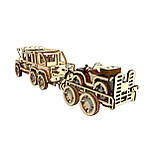 "Квадроцикл з причепом", дерев'яний конструктор, 134 деталі, 3D-пазл, фото 5