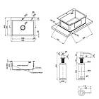 Мийка кухонна Lidz 5845 + кран для кухні Lidz + душова панель Lidz + кран для раковини Aria 001F, фото 4