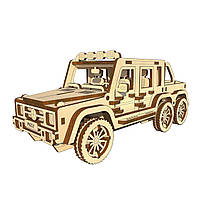 Дерев'яний конструктор 3D-пазл "Пікап 6×6", 174 деталі, розвиваючі іграшки