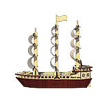 "Вітрильний корабель", дерев'яний конструктор, 148 деталі, 3D-пазл, фото 2