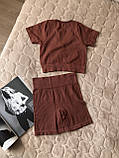 Комплект із топа і шортів в рубчик, фото 4