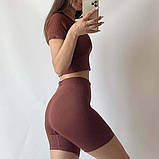 Комплект із топа і шортів в рубчик, фото 7