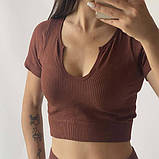 Комплект із топа і шортів в рубчик, фото 8