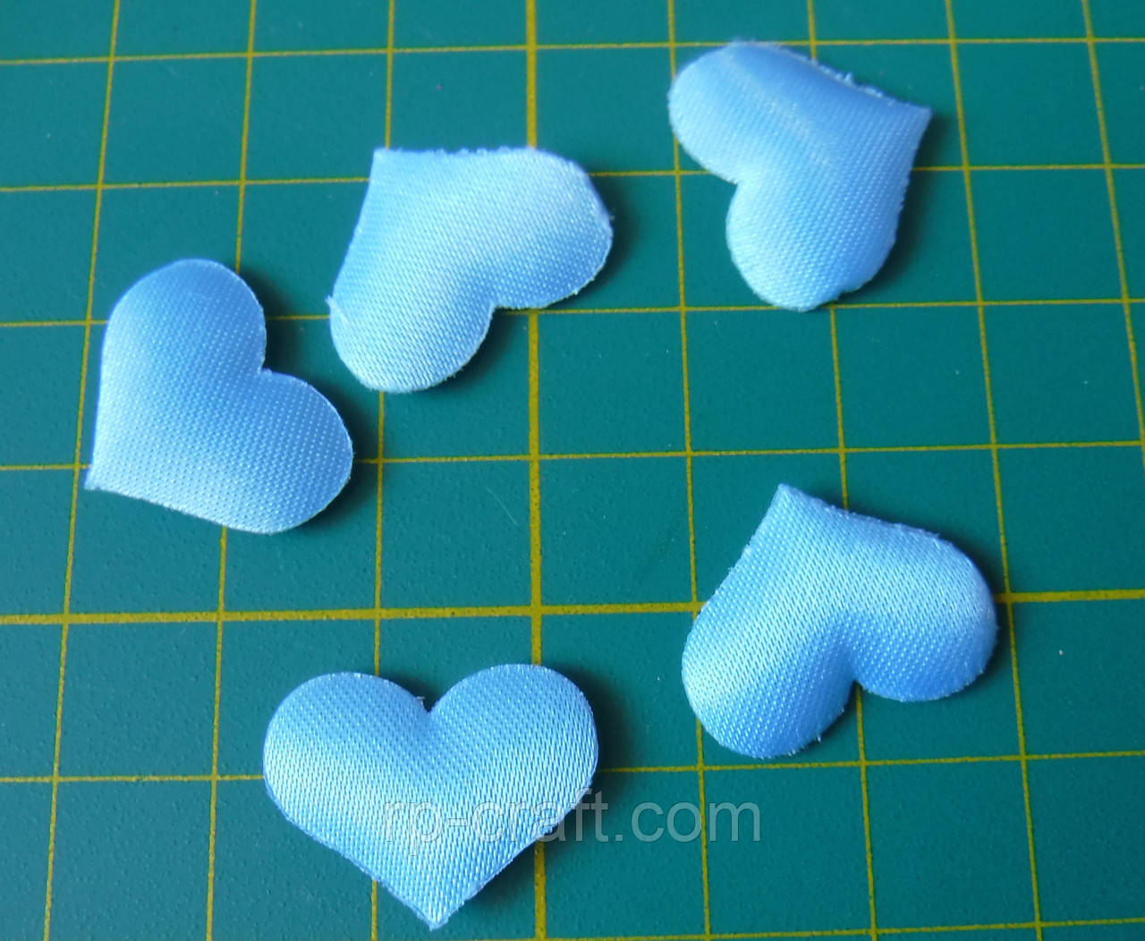 Аплікація пришивна. Серце атласне, 16х20 мм, фото 1