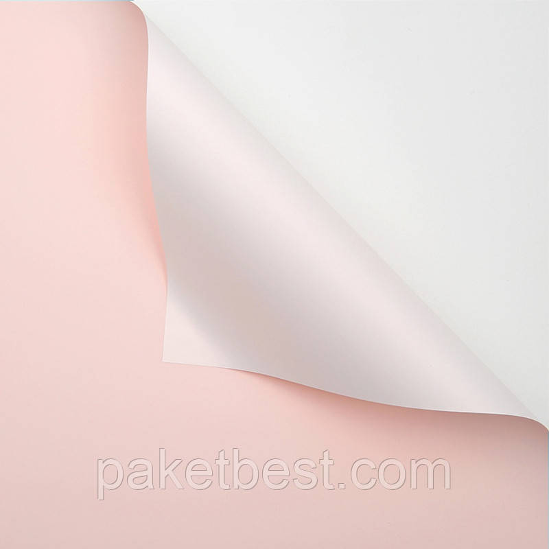 Калька для цветов двухсторонняя ( 58х58 см) 20 штук (Белый+Розовый) - фото 1 - id-p1303946060