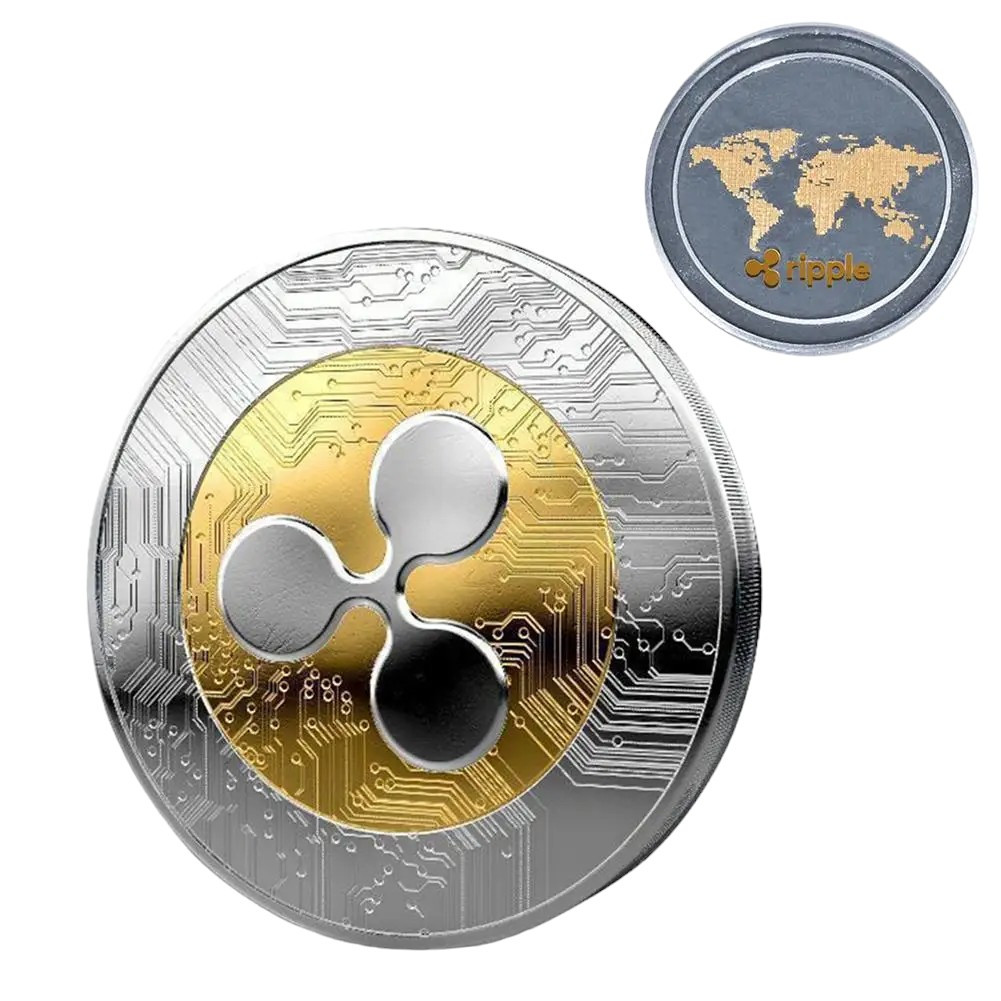 Сувенірна монета XRP Gold/Silver в пластиковому футлярі