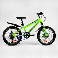 Дитячий спортивний велосипед 20 Corso «CRANK» CR-20711 (1) сталева рама, обладнання LTWOO-A2, 7 швидкостей,