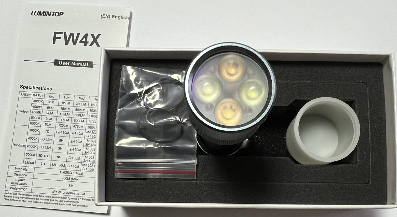 Lumintop FW4X 3150 люменів регульовані відтінки 3000K-6500K 4 світлодіоди