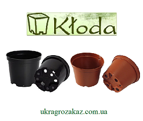 Горщик для розсади 1л (13x10.4) чорний ( виробництво Польща Kloda ) 500 шт/уп