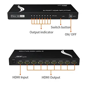 HDMI спліттер MT-SP108M, розгалужувач, (HDMI, 1 IN*8 OUT), 4K, 30Hz, фото 2