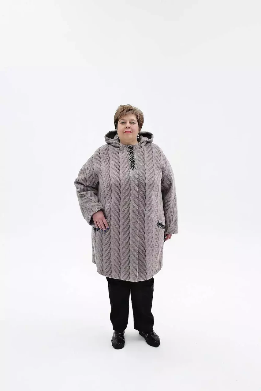 Жіноче пальто демісезонне великих розмірів В-1087 Maila/1 Тон 64, фото 1