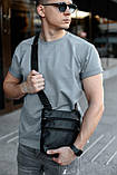 Шкіряна сумка через плече (барсетка месенджер кобура слінг кросбоді) чоловіча натуральна шкіра, фото 4