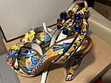 Жіночі яскраві босоніжки каблук Dolce & Gabbana, фото 7