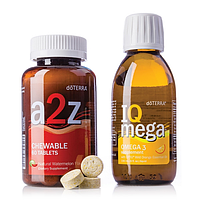 A2z CHEWABLE+IQ Mega/ Детский комплект: жевательные витамины "от А до Я" и Омега