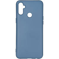 Чехол для Realme C3 (SOFT Silicone Case) синий цвет с микрофиброй