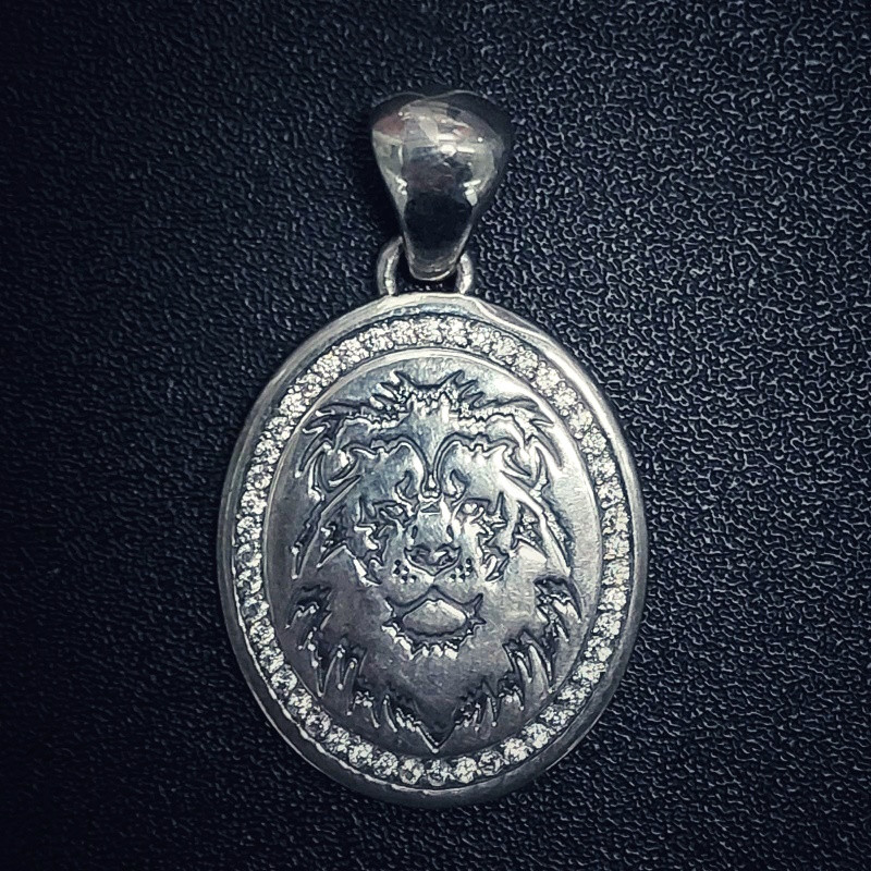 Срібний кулон Лев з фіанітами 6.68 гр, фото 1