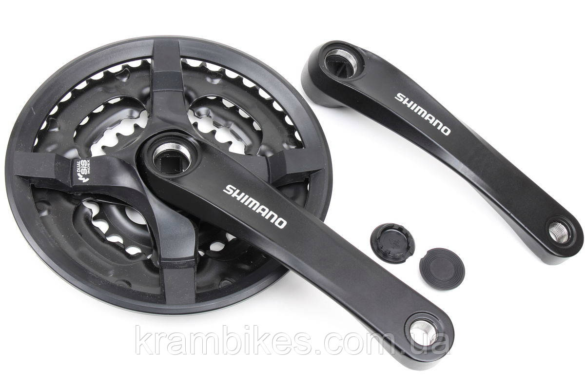 Шатуни Shimano FC-TY501  42/34/24T 8/7/6ск. 175мм із захистом чорні