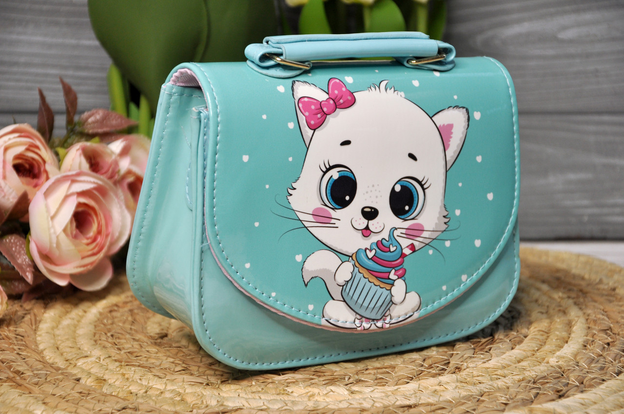 Дитяча сумочка на 1 відділення з ручкою та ремінцем на магнітному замку, фото 1