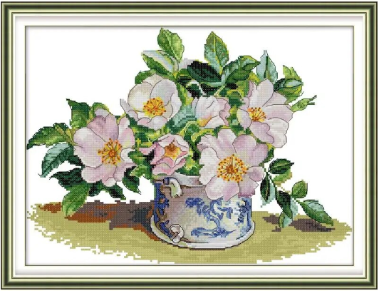 Набір для вишивання за нанесеною схемою "Celadon Vase". AIDA 14CT printed 40*30 см